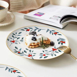 2025 Hot Cutlery Wholesale Creative Garland Bone China Plate <b>Set</b> Nordic Style Household Ceramic Dish - Product Image 4