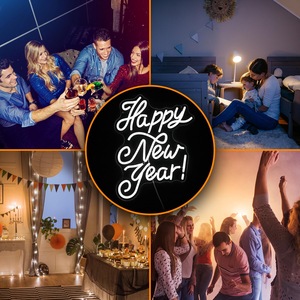 Letrero LED de neón de <span class=keywords><strong>Feliz</strong></span> Año Nuevo operado por USB, decoraciones de dormitorio para interiores para fiestas de <span class=keywords><strong>cumpleaños</strong></span> para regalos perfectos para amigos - Product Image 3