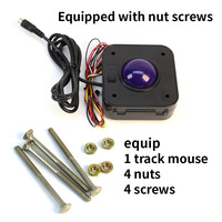 Bonne qualité nouveauté 3 pouces PS2 LED Arcade Trackball poussoir vertical en bois pour jeux d'arcade Mario pièces de Console de jeu