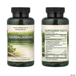 แคปซูลอัชวากันธาธรรมชาติ 100% คุณภาพดี ราคาประหยัด <span class=keywords><strong>450</strong></span> มก. อาหารเสริมสมุนไพรวีแกน ช่วยบรรเทาอาการวิตกกังวล - Product Image 6