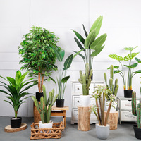 Plantes artificielles d'intérieur réalistes en plastique PE+UV écologiques brésiliennes en gros, 30 cm, arbres verts simulés, oiseaux du paradis