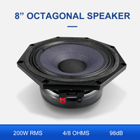 Speaker Midrange OEM 8 inci 200W RMS 98dB SPL dengan Voice Coil Kapton 2 inci dan Kerangka Aluminium dengan Penggulungan In-Out