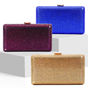 กระเป๋าคลัทช์คริสตัลสำหรับผู้หญิง งานเลี้ยงอย่างเป็นทางการ กระเป๋าถือแบบกล่อง งานแต่งงาน ประดับเพชร กระเป๋าถือเจ้าสาว - Product Image 1