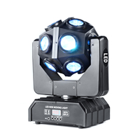 Projecteur LED à tête mobile 12x10W RGBW 4-en-1 180W, rotation infinie à 360°, DMX512, blanc neutre 4100K, dimmable 0-100%, en alliage d'aluminium, IP20