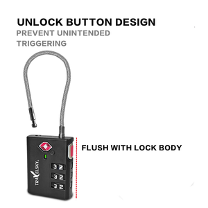 Cerradura de combinación TSA con ventana de contraseña de fácil lectura de 3 diales, cerraduras de bolsa de cable de cuerpo fuerte de aleación de zinc - Product Image 4