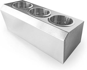 Porte-ustensiles professionnel à 3 compartiments pour restaurant, support à couverts pour buffet - Product Image 6