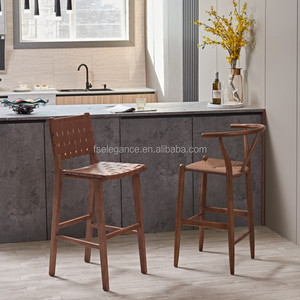 Taburete de madera <span class=keywords><strong>para</strong></span> bar, taburete moderno de <span class=keywords><strong>26</strong></span> pulgadas de altura, estilo nórdico, <span class=keywords><strong>para</strong></span> desayuno y cocina, venta al por mayor - Product Image 1