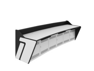 Consola central de comando de asiento para cinco personas, escritorio, sala de control, muebles, centro de comando, monitoreo, combinación de acero y madera, escritorio de consola - Product Image 3