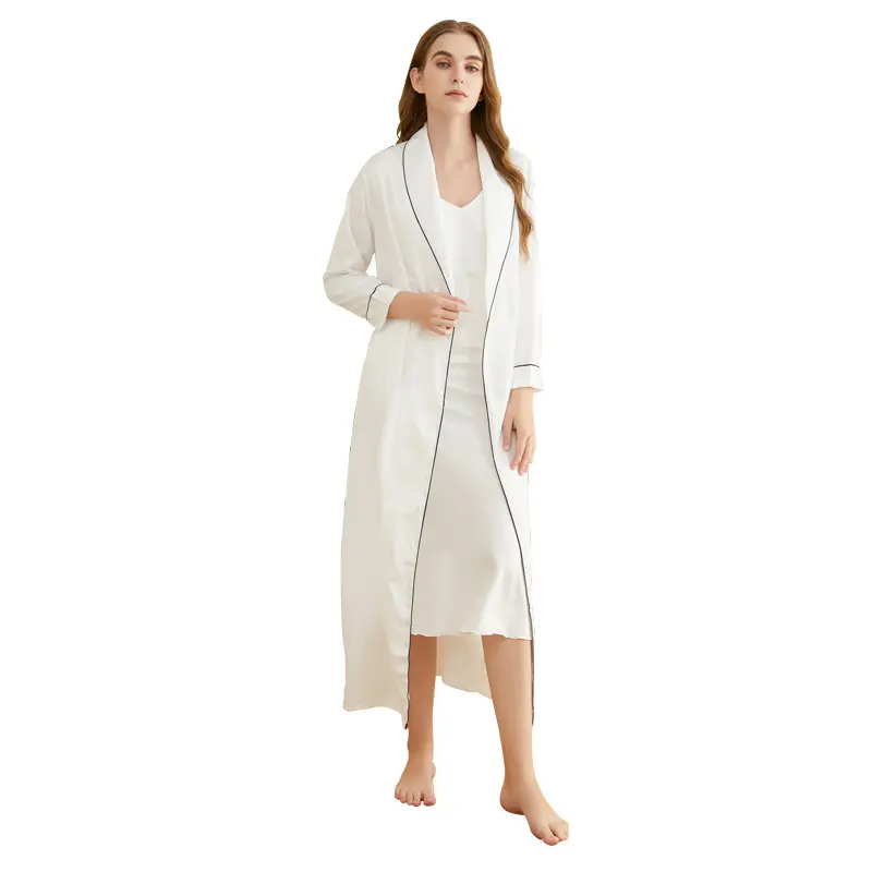Imitated Silk Fabric Women Pajamas Set Large Size Comfortable Silky Long-sleeved Ladies Home Wear Satin Pajamas