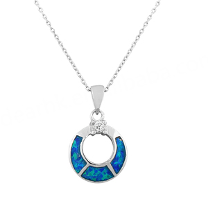 Collar con Colgante de Ópalo Ovalado al por Mayor, Joyería de Plata de Ley 925 de Alta Calidad, Chapado en Oro Rosa, para Mujer - Product Image 5