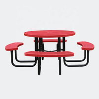 Table de pique-nique en métal pour 8 personnes mobilier de jardin table à manger en acier table de café pour aire de jeux de jardin
