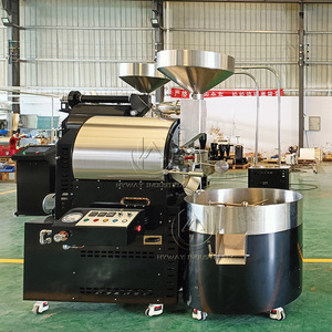 Torréfacteur à café à air chaud au gaz en fonte et acier inoxydable à double tambour HW-17kg 15kg Machine à torréfier les grains de café - Product Image 2