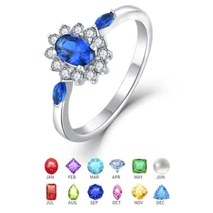 YL High Quality Woman Ring Fine Jewelry 925 Sterling Silver Birthstone Rings Wholesale