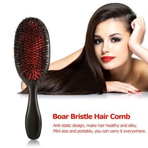 Cepillo de pelo de cerdas de jabalí de marca privada, cepillo desenredante con almohadilla, peine de masaje tipo paleta, servicio de diseño de marca con gráficos personalizados - Product Image 4