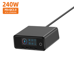 อะแดปเตอร์ชาร์จเร็ว 240W สำหรับเดสก์ท็อป 4 พอร์ต 2A พร้อมพอร์ต PD 100W และหน้าจอ LCD สำหรับ Samsung Galaxy <span class=keywords><strong>iPhone</strong></span> 15 <span class=keywords><strong>Pro</strong></span> <span class=keywords><strong>Max</strong></span> รองรับ Type C - Product Image 5