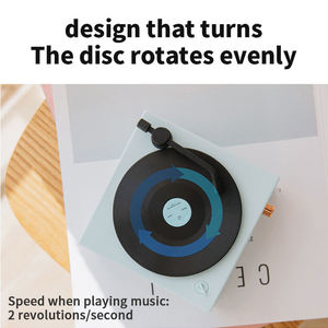 Mini Retro Vinyl Record Shaped <b>Wireless</b> <b>Speaker</b> Rotary Knob Control TF AUX Multi Play Desktop Decor Subwoofer - Product Image 6