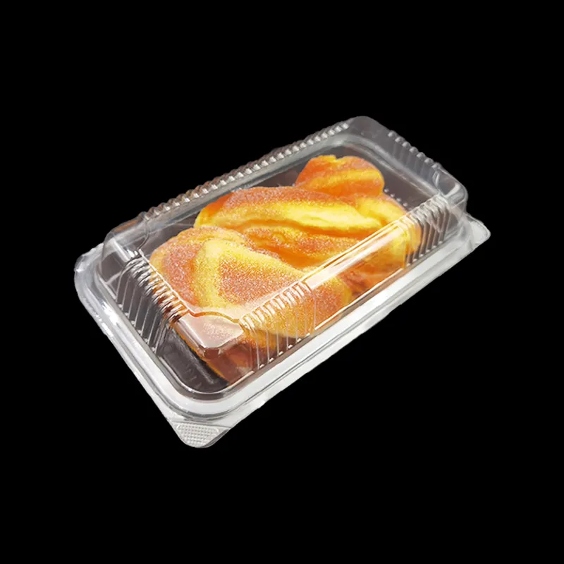 Blister trasparente vassoio riutilizzabile contenitore per torta in plastica pieghevole conchiglia imballaggio cibo hamburger scatola trasparente