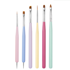 Pinceau à ongles en acrylique avec manche en bois coloré, taille 2, logo personnalisé, poils en nylon, outil de sculpture et de gravure pour manucure, pinceau acrylique - Product Image 5