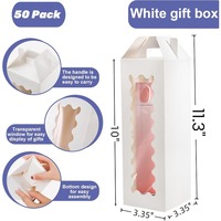 Boîte d'emballage transparente pour tambour, boîte de présentation en verre avec poignée, boîte cadeau d'anniversaire personnalisable selon les besoins