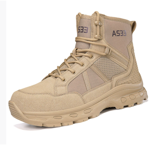 DFB1106 Khaki Brown Stock Security Men Training <b>Boots</b> <b>Hiking</b> Mountain <b>Boots</b> - Product Image 1