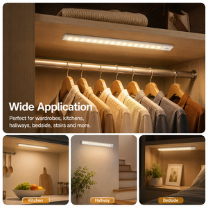 30CM Rechargeable Motion Sensor Cabinet <b>Light</b>, 30 LED 3 Color Dimmable Type-C Under Cabinet <b>Light</b> for Kitchen Wardrobe Closet - Product Image 5
