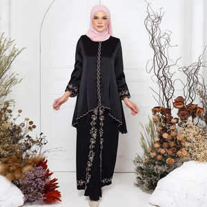 Baju Kurung Malasia 2025 diseño moderno bordado vestidos musulmanes Dubai conjunto Kimono mujeres Abaya ropa islámica minimalista - Product Image 5
