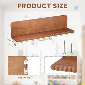Wooden Wall Mounted <b>Shelf</b> Simple Children Room Toy Storage <b>Rack</b> Solid Wood Display <b>Rack</b> For Kids Bedroom Decoration - Product Image 4