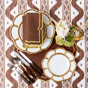 ผ้าลินินปักลายดอกไม้ขอบสีขาวผ้าลินินพิมพ์ลายดอกไม้ทันสมัยงานตามสั่ง - Product Image 5