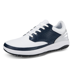 Zapatillas deportivas de cuero perforado antideslizantes para actividades en campos de golf, calzado deportivo estable para hombre con cordones. - Product Image 3