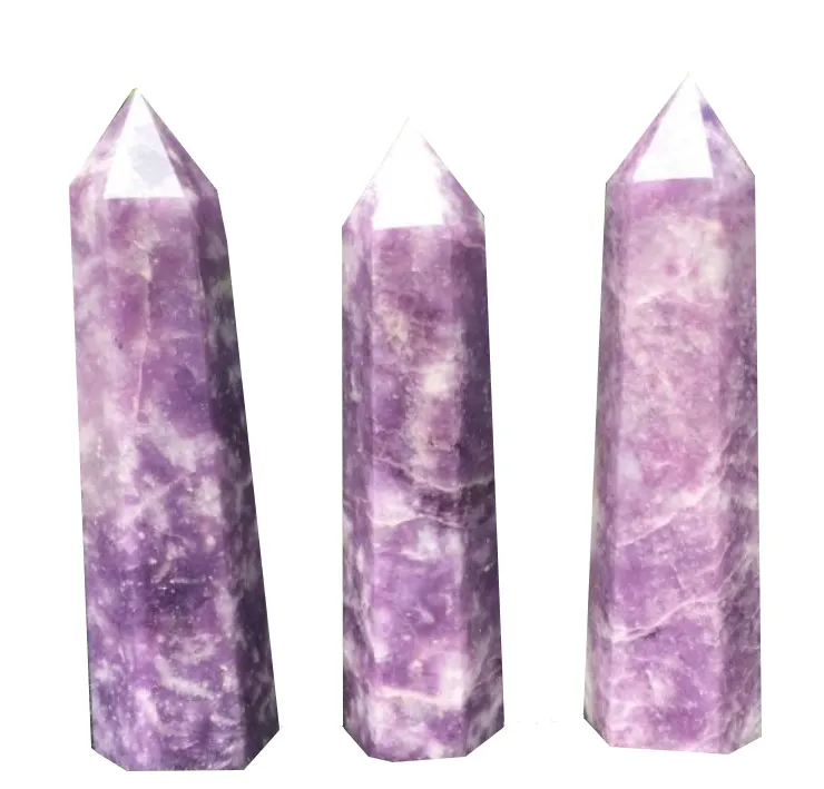 Wholesale factory price natural kunzite point tower crystal wand healing kunzite point