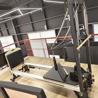 MJD-W47 Appareil de Pilates Reformer Commercial Semi-élevé et Réglable en Alliage d'Aluminium pour Studio de Pilates, Salle de Sport et Rééducation Corporelle