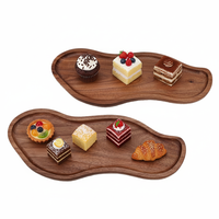 Assiette créative en bois d'acacia massif, écologique, faite à la main, pour fêtes, dîners, fruits, collations, tasses à thé, assiette nuage