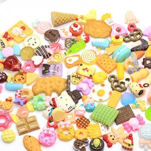 100 Pezzi Cabochon in Resina con Disegni di Dolci, Caramelle, Ciambelle, Biscotti e <span class=keywords><strong>Torte</strong></span>, Decorazioni per Artigianato - Product Image 4