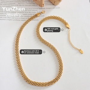 Joyería Metálica Hipoalergénica de Acero Inoxidable Resistente al Agua y al Deslustre, <span class=keywords><strong>Cadena</strong></span> Tejida Personalizada de Moda, Ancha - Product Image 2