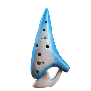 Ocarina professionnelle 12 trous en porcelaine craquelée, accordage précis, instrument de musique pour performance professionnelle - Product Image 1