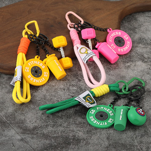 Llavero de gimnasio para mujer, pesas de kettlebell, mancuernas, llavero de fitness, dijes para bolso, regalo para mujeres y hombres, lindo mini llavero de fitness - Product Image 1