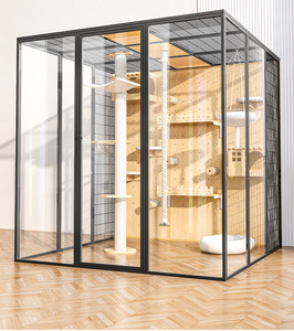 Villa pour chat personnalisée, espace intérieur extra large, grande cage pour chat, balcon, armoire, maison en verre panoramique, maison pour oiseaux, maison pour chien - Product Image 4