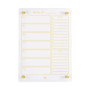 Home Office 16' X 12' Family Monthly Planner Premium Clear Acrylic Gold Weekly Calendar for Wall