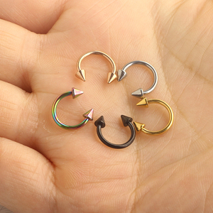 Anelli in <span class=keywords><strong>acciaio</strong></span> inossidabile per il naso Piercing al naso 16g argento oro nero a ferro di cavallo orecchino e anello per le labbra 8mm gioielli regalo di nozze - Product Image 5