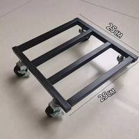 Chariot de transport robuste en fer pour plantes, 4 roues à frein, chariot roulant carré, capacité de charge élevée, déplaceur de pots de fleurs, finition peinture cuite, usage domestique