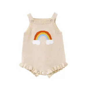 Hot-Sale Baby sling summer jumpsuit For Comfortable Soft Knitting Rompers Clothing For Baby Girls