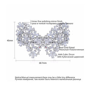 Nouveau luxe mariée mariage papillon épingles à cheveux mode dames clair Zircon Barrette femmes étincelant élégant pince à cheveux tête bijoux - Product Image 2