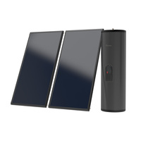 Chauffe-eau solaire commercial extérieur personnalisable pour garage, 1000L, système pressurisé, revêtement bleu, 8 panneaux plats, industriel