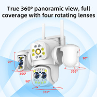 Caméra de sécurité Yoosee 4 objectifs 4K 8MP CMOS sans fil PTZ dôme avec zoom optique 10x, suivi automatique des personnes, 360 degrés, étanche, 4G SIM