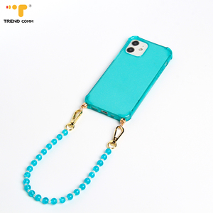 TPU poudre scintillante sport étui de téléphone portable avec chaîne de <span class=keywords><strong>cou</strong></span> poignet bandoulière sangle suspendue antichoc XR XS protecteur de caméra - Product Image 3