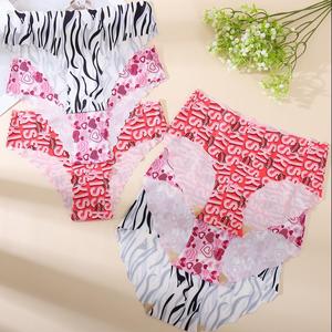 Slip Donna Senza Cuciture Modello 2-in-1-6C in Tessuto Dobby Traspirante con Stampa Digitale, Orlo Ondulato <span class=keywords><strong>Sexy</strong></span> e Pizzo Traforato - Product Image 1