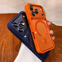 Étui de téléphone transparent avec support magnétique pour appareil photo et chargement sans fil pour iPhone Air 17promax 16 15plus 14 13 12 11, protection d'objectif transparente