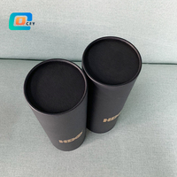 Bouteille d'eau de luxe, estampage à chaud, boîte ronde, sous-vêtements noirs, emballage tubulaire cylindrique, haute qualité, ml