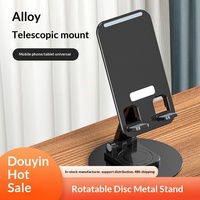 Premium Yuvarlak Disk 360 Derece Dönebilen Metal Telefon Standı Taşınabilir Masaüstü Canlı Yayın Tutucu Özelleştirilmiş Logo İş Hediyesi