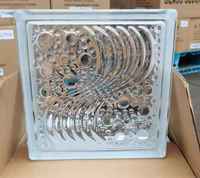 Kaca dekorasi bata 190X80mm, kualitas tinggi biru hijau untuk partisi pintu Pancuran kamar mandi untuk penggunaan ruang tamu luar ruangan